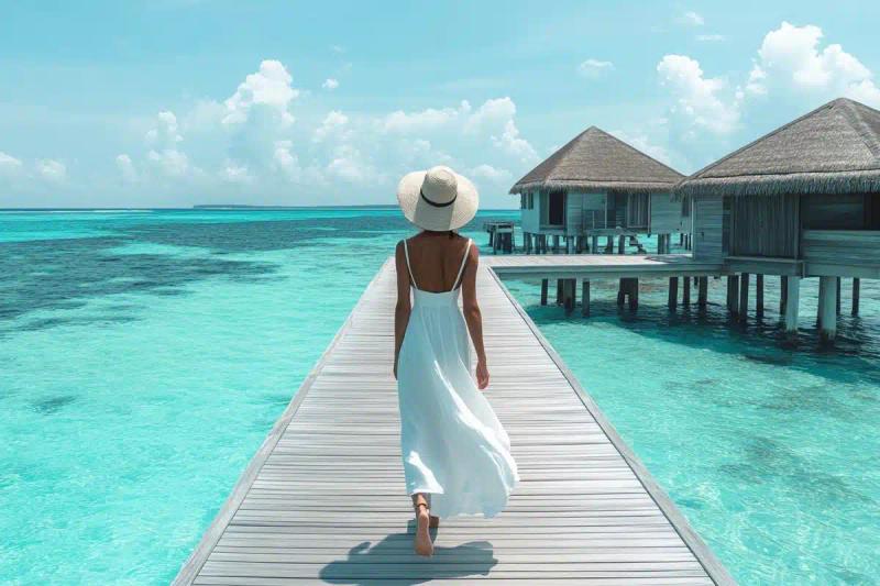 Photorealistic Woman on Pier