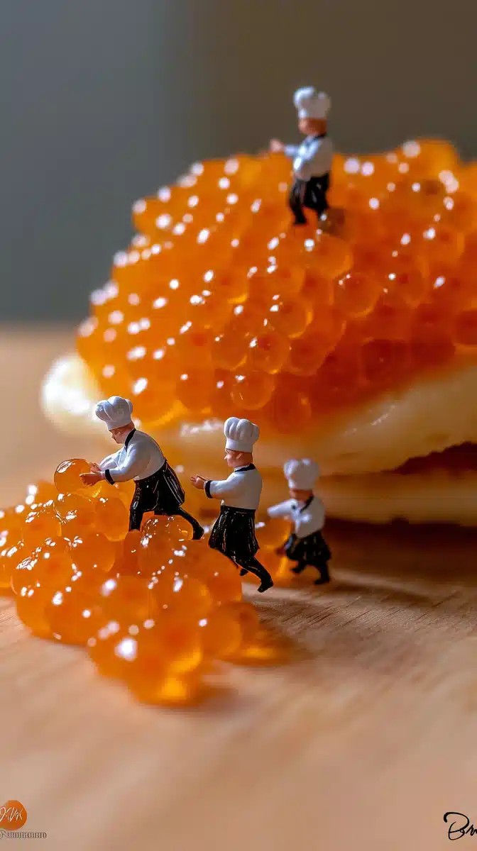 Miniature Chefs with Caviar