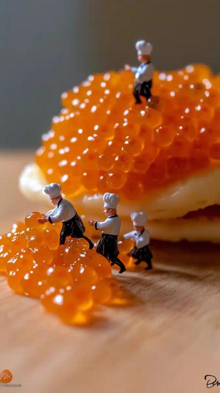 Miniature Chefs with Caviar