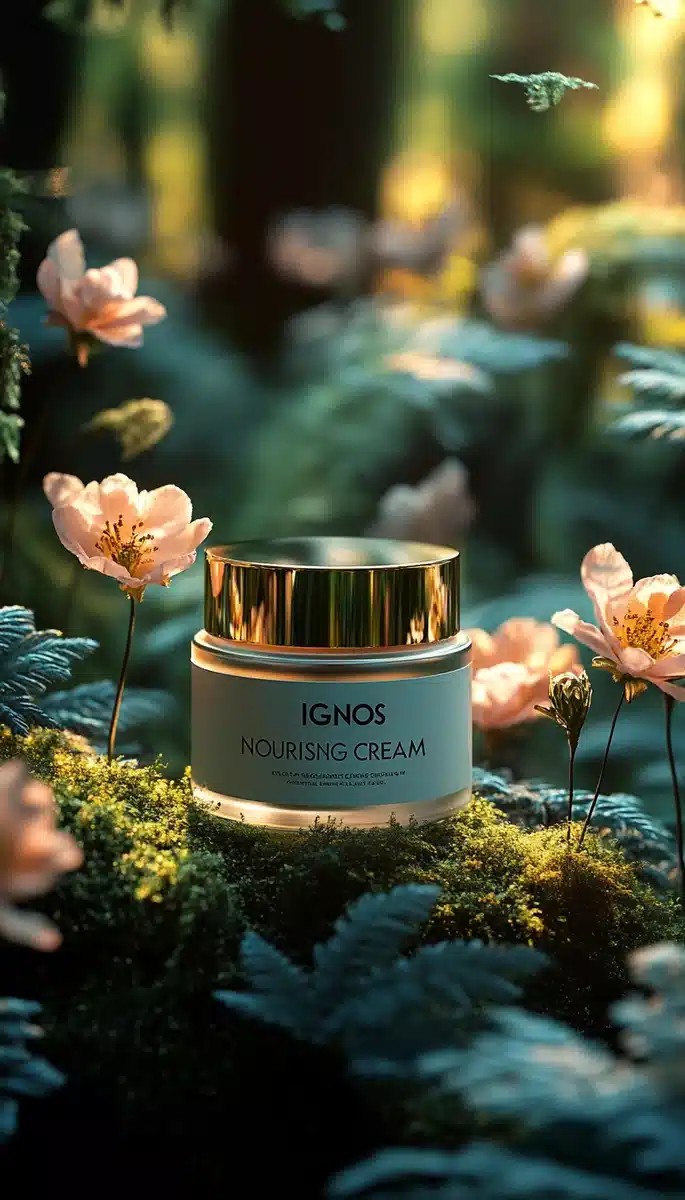 Elegant Cream Jar in Forest