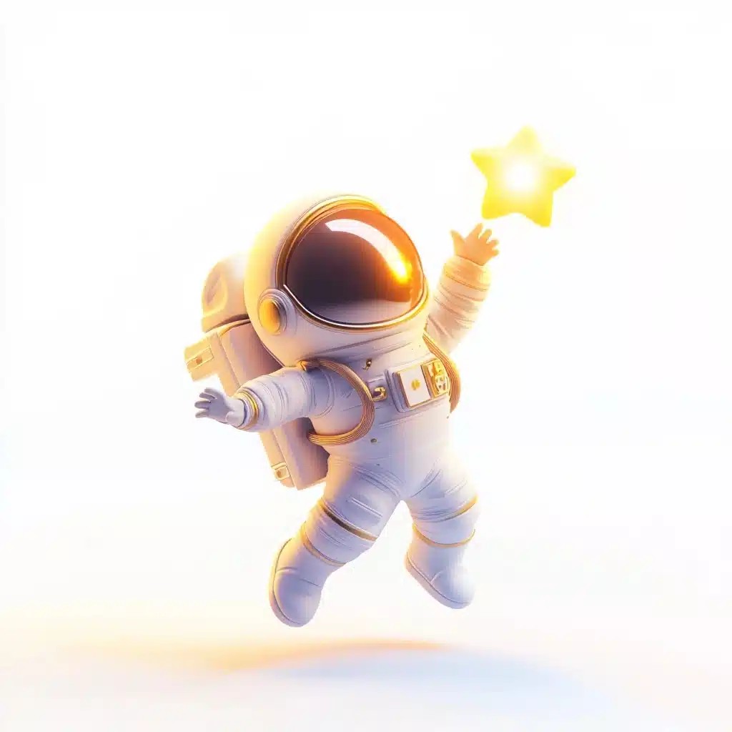 Astronaut Reaching Star -- Pixar 3D