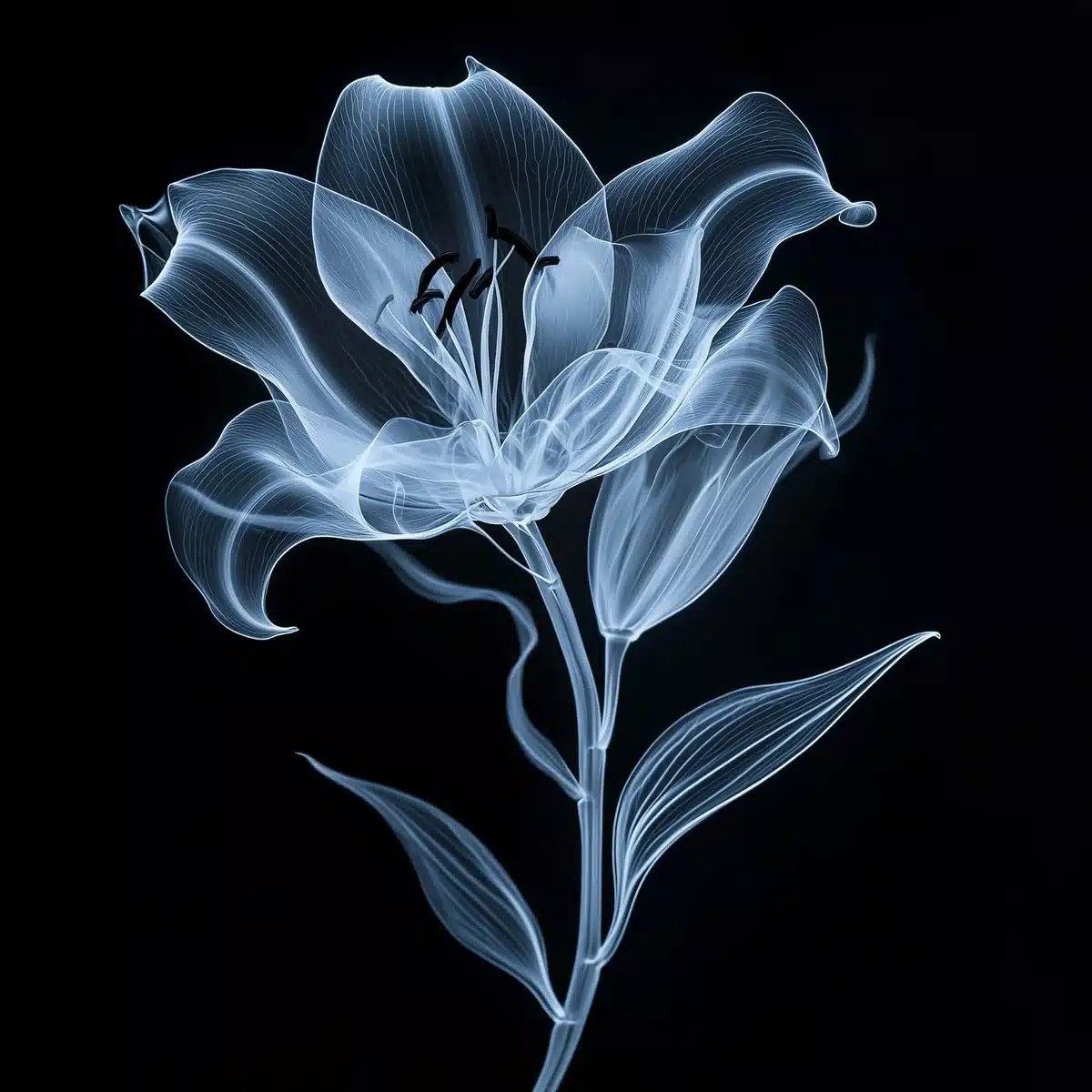 X-Ray Lily on Black