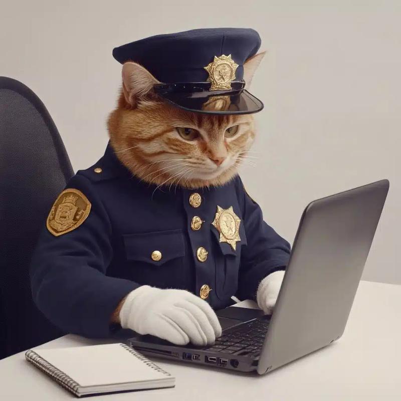 Realistic Tabby Cat Officer