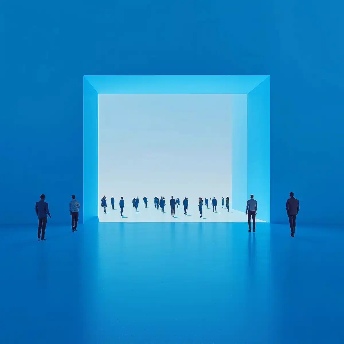 3D Space with Walking Figures