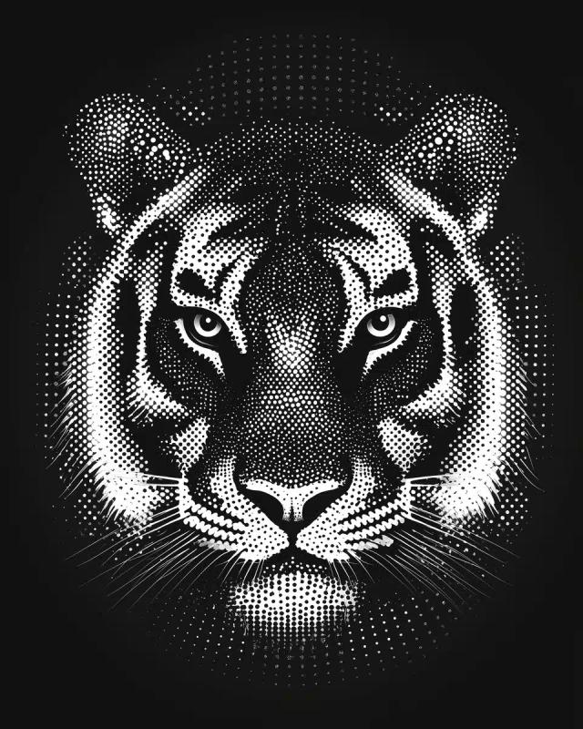 Minimalist Tiger Head Design
