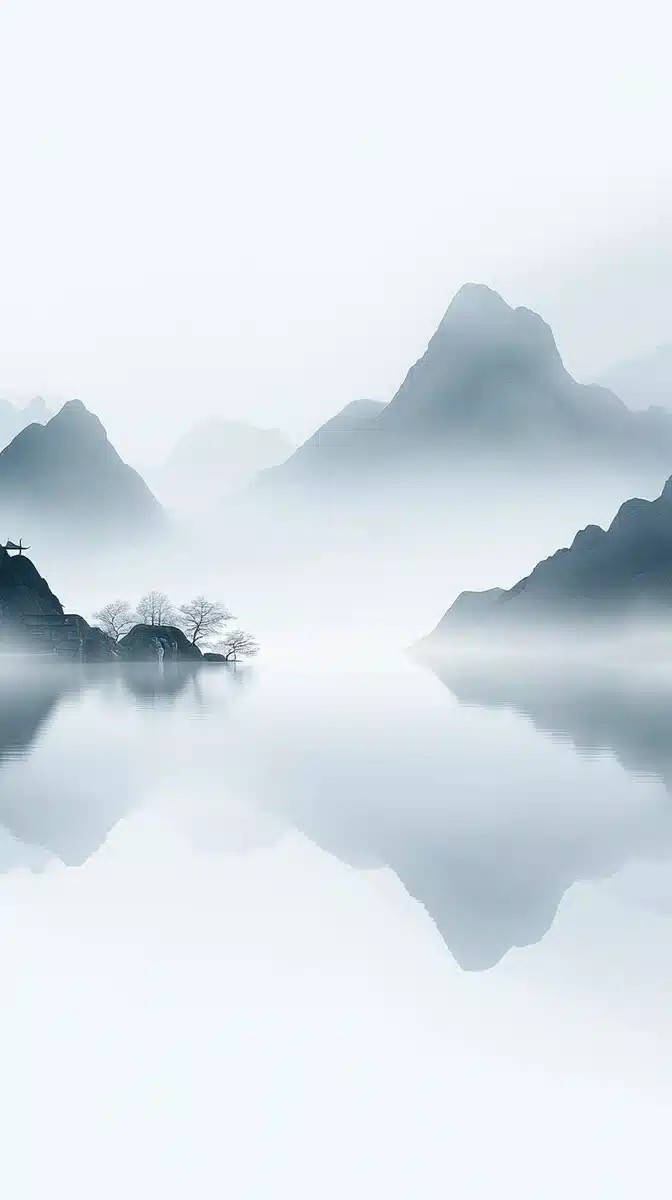 Minimalist Chinese Courtyards Scene