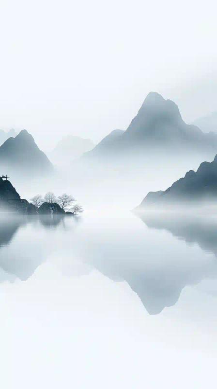 Minimalist Chinese Courtyards Scene