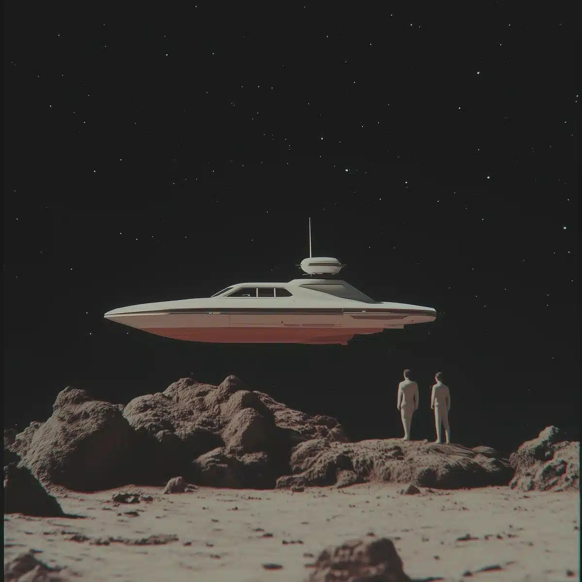 Vintage Sci-Fi Boat in Space