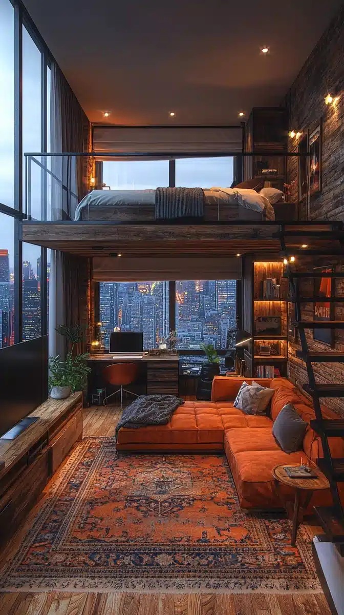 Loft Interior with City View