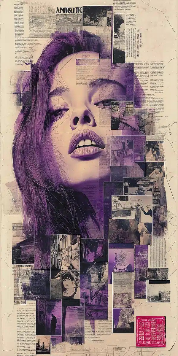 Punk Girl Collage Portrait
