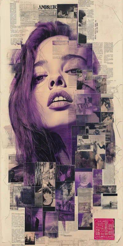 Punk Girl Collage Portrait