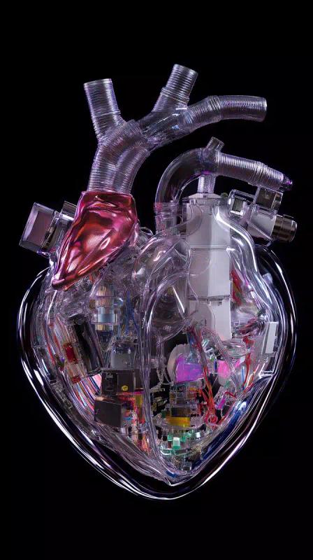 Technological Heart Sculpture