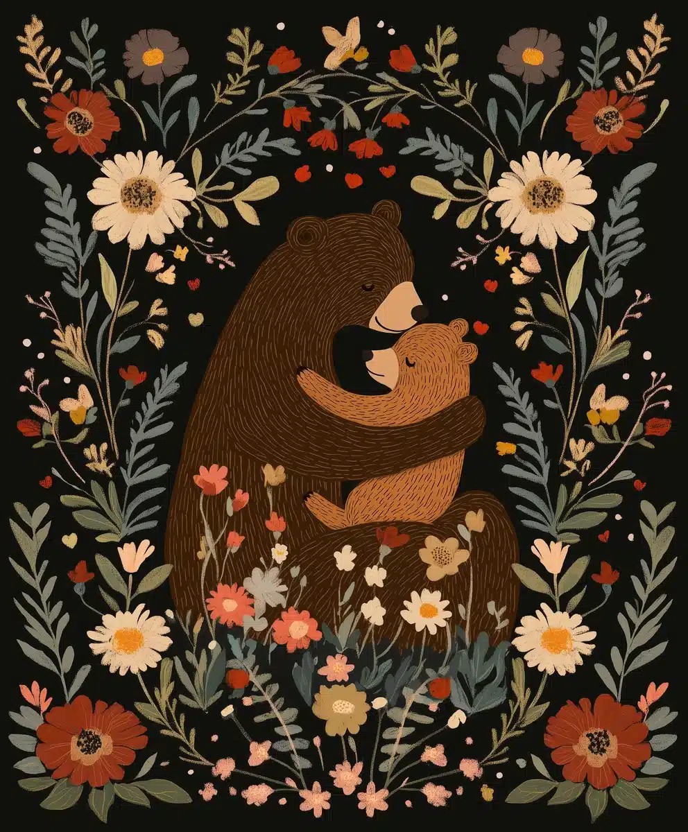 Whimsical Bears with Florals