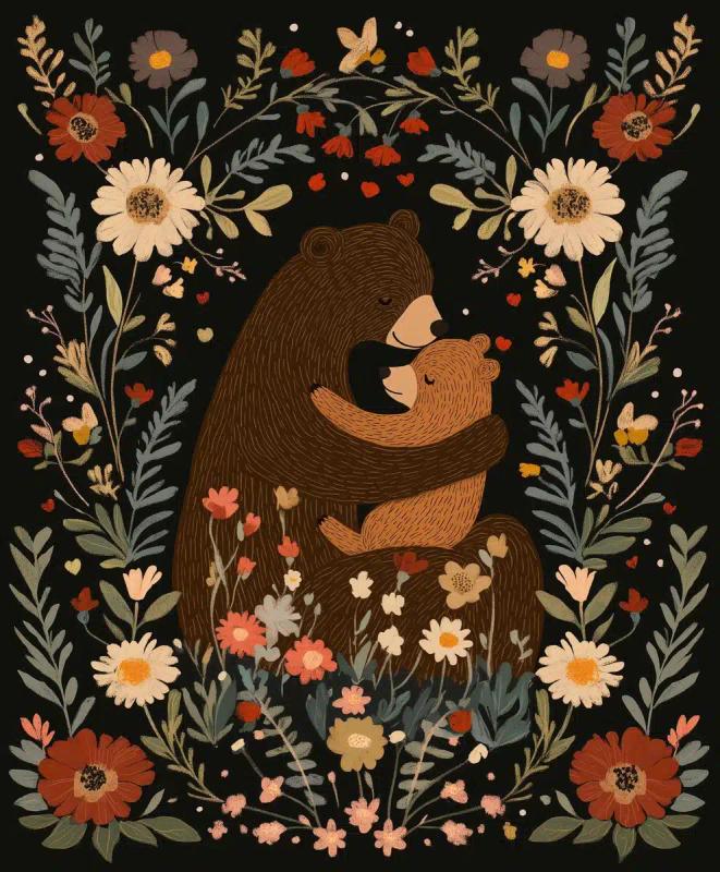 Whimsical Bears with Florals