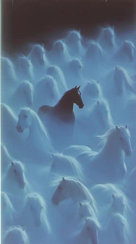Overhead View of Horses