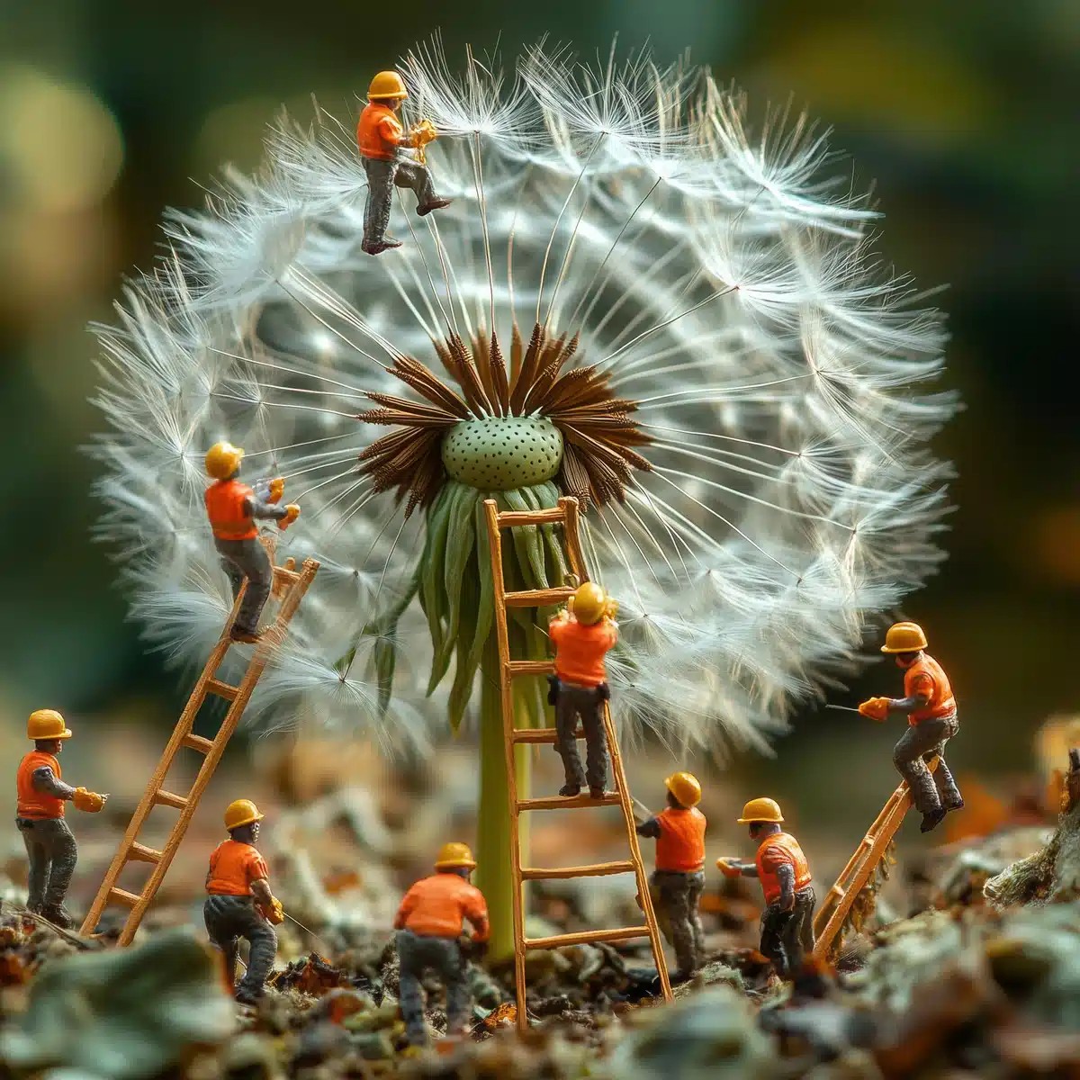 Macro Dandelion with Miniatures