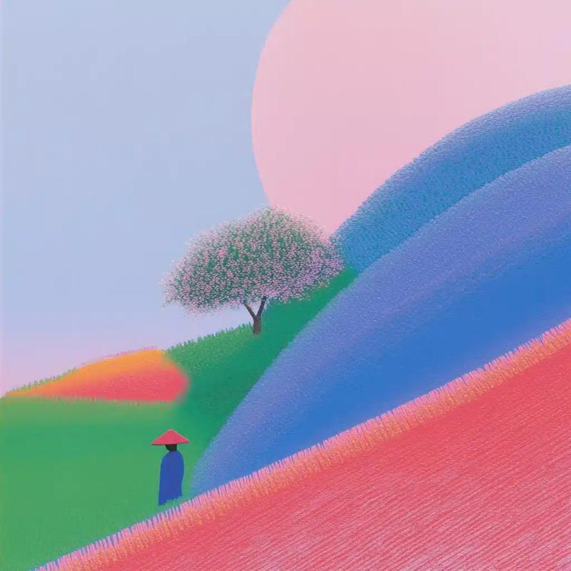 Abstract Tea Fields Sunset