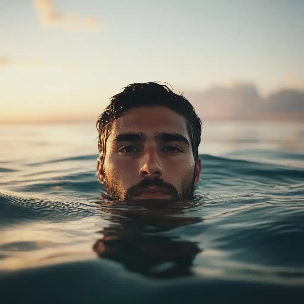Cinematic Portrait Above Water