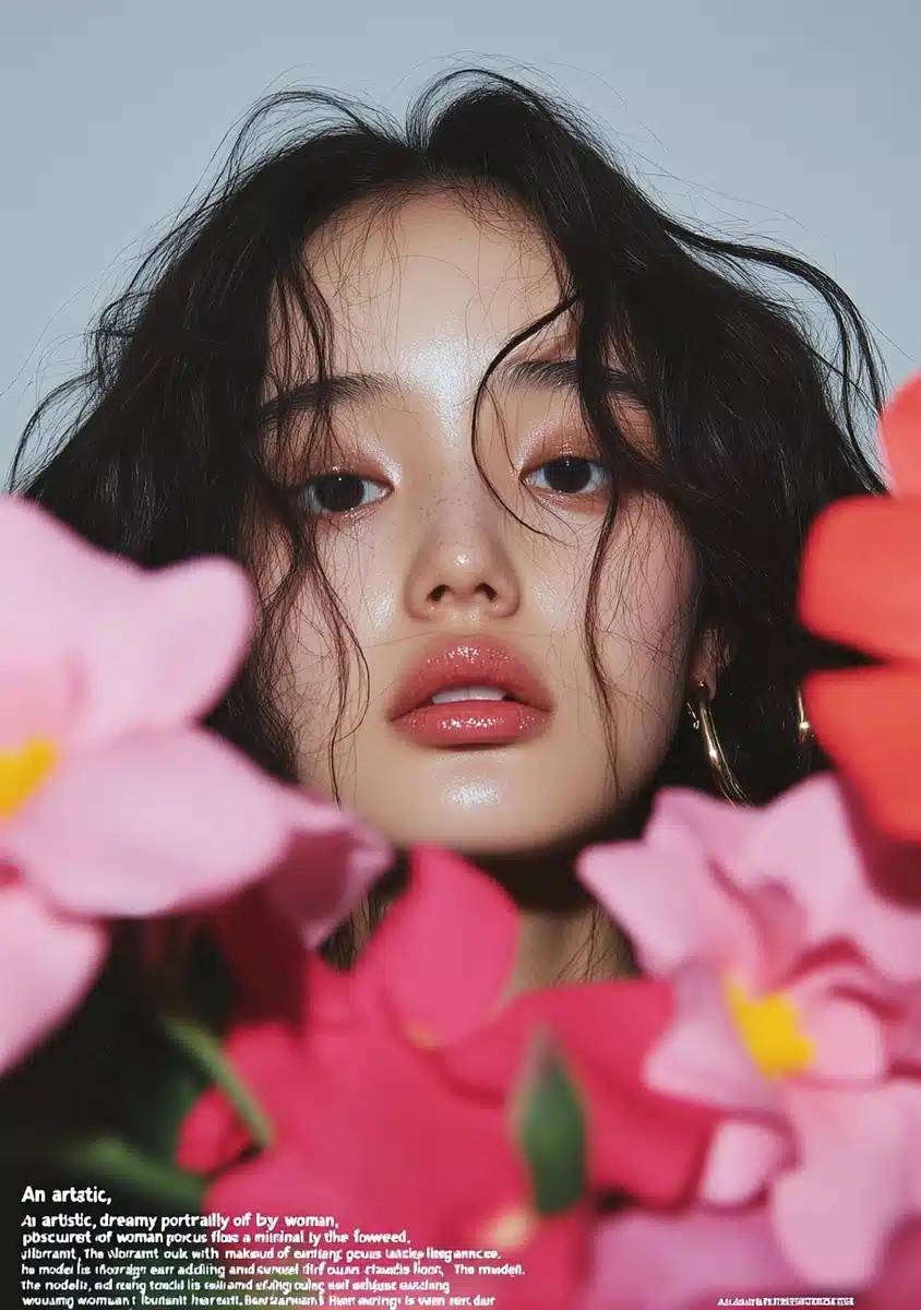 Ethereal Portrait with Flowers