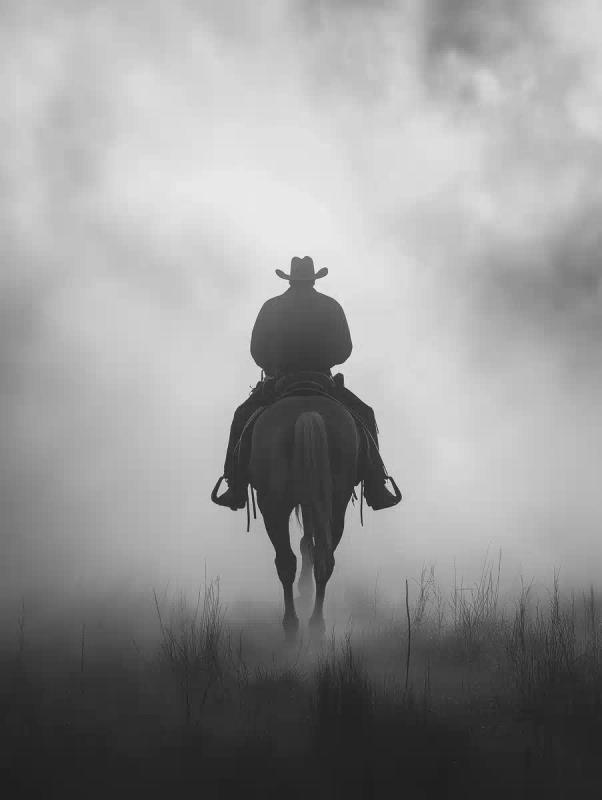 Cinematic Cowboy in Fog
