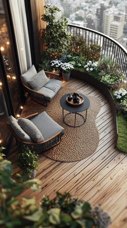 Minimalist Balcony 3D Rendering