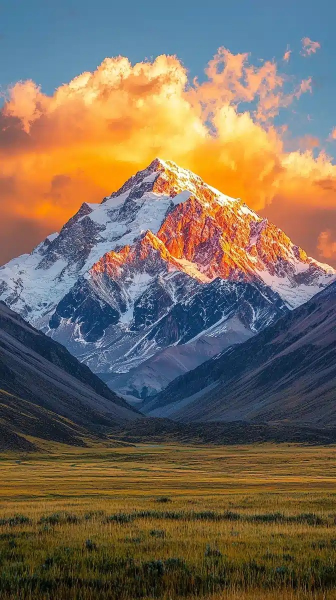Golden Sunset Over Mountains