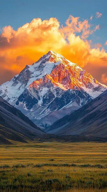 Golden Sunset Over Mountains