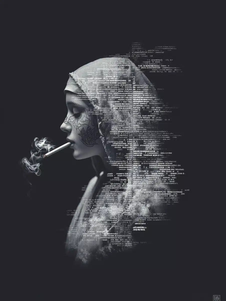 ASCII Nun with Tattoos