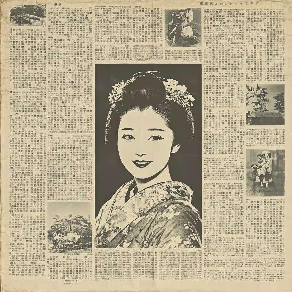 Geisha Label on Newspaper