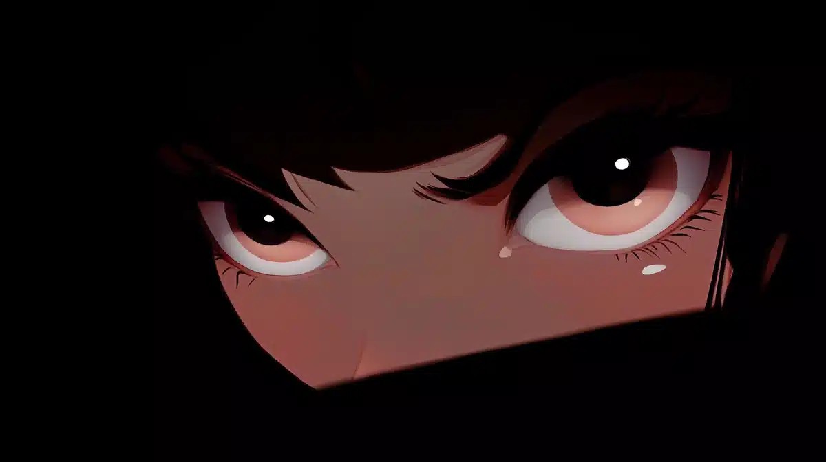 Illuminated Eyes in Darkness