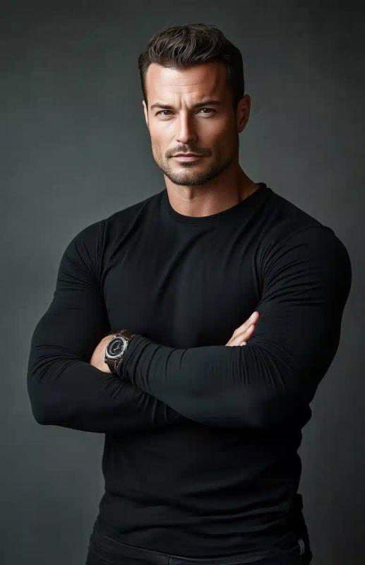 High-Contrast Portrait of Man