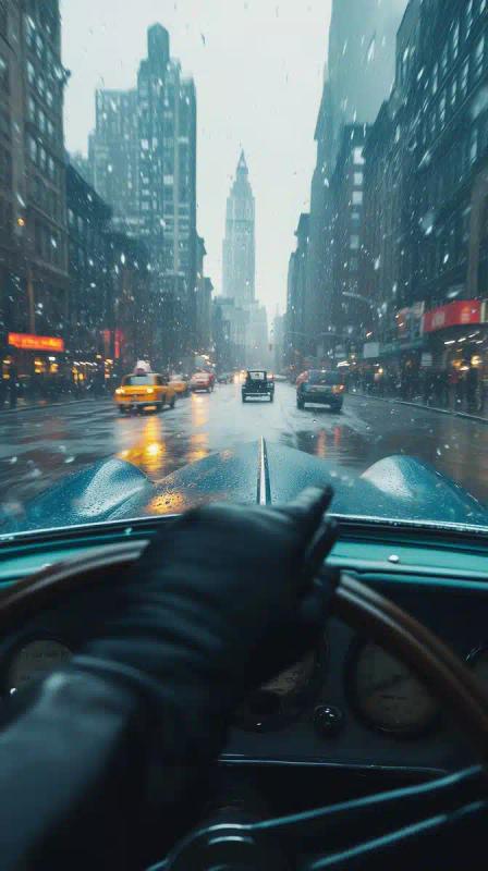 1930s Gloved Driver in NYC