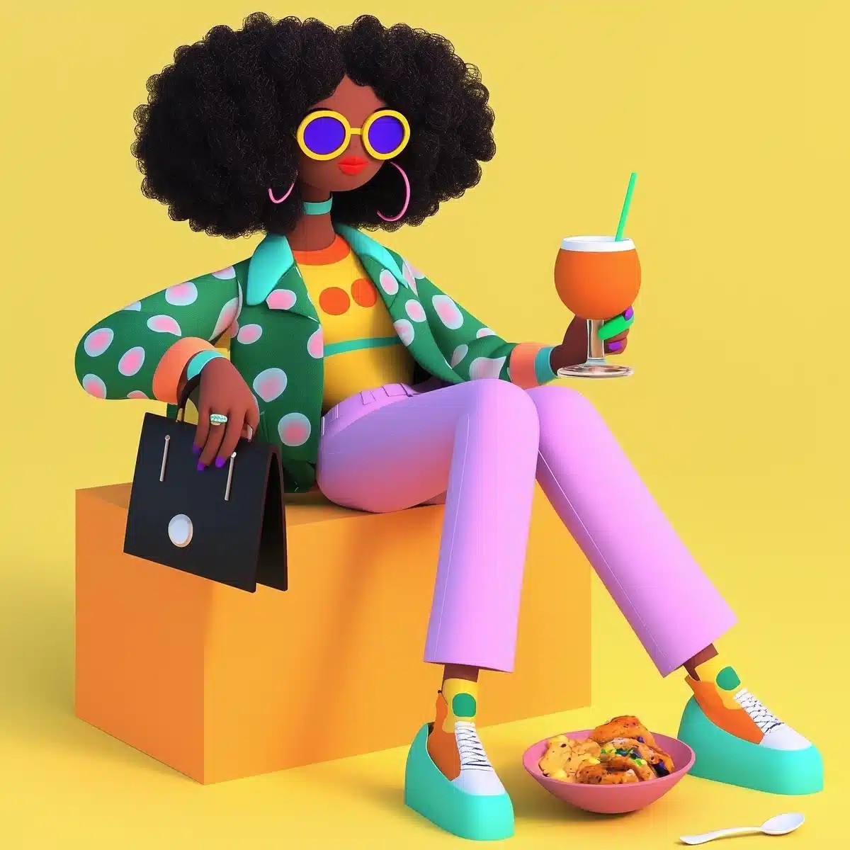 Urban Woman with Cocktail