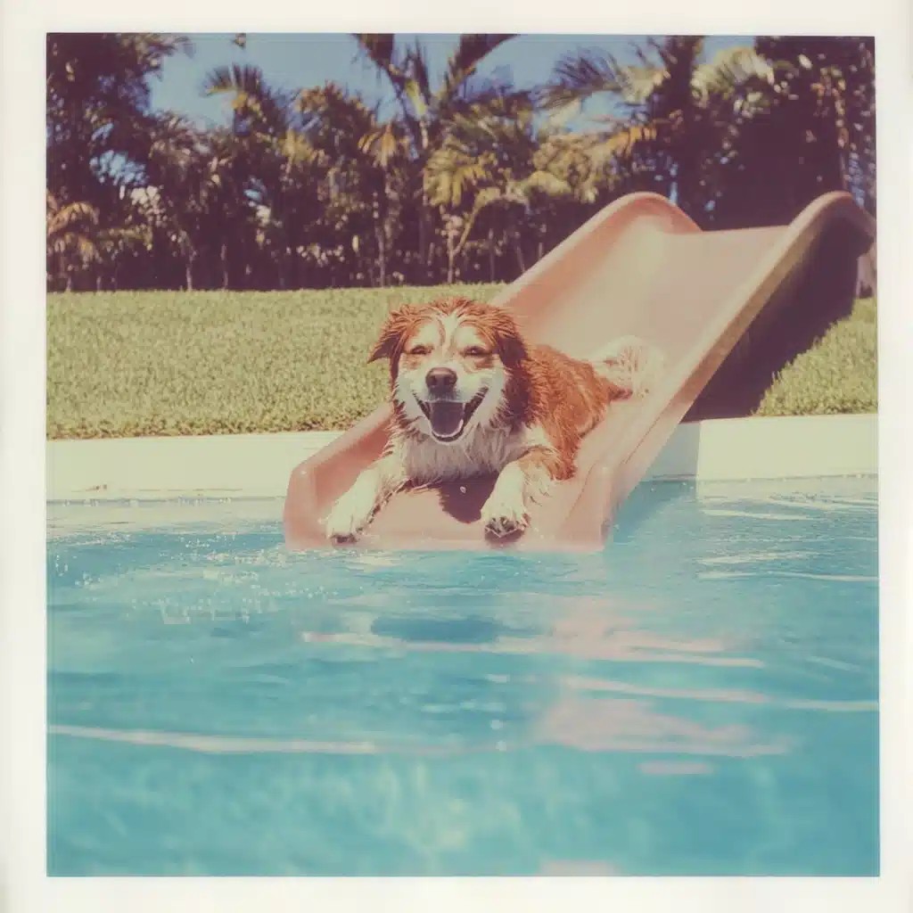 Polaroid of Dog Sliding