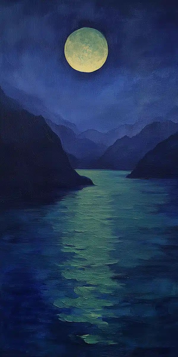Eerie Moon Over Water