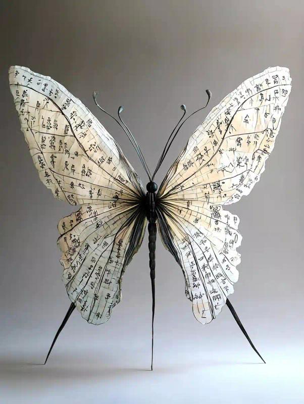 Calligraphic Butterfly Sculpture