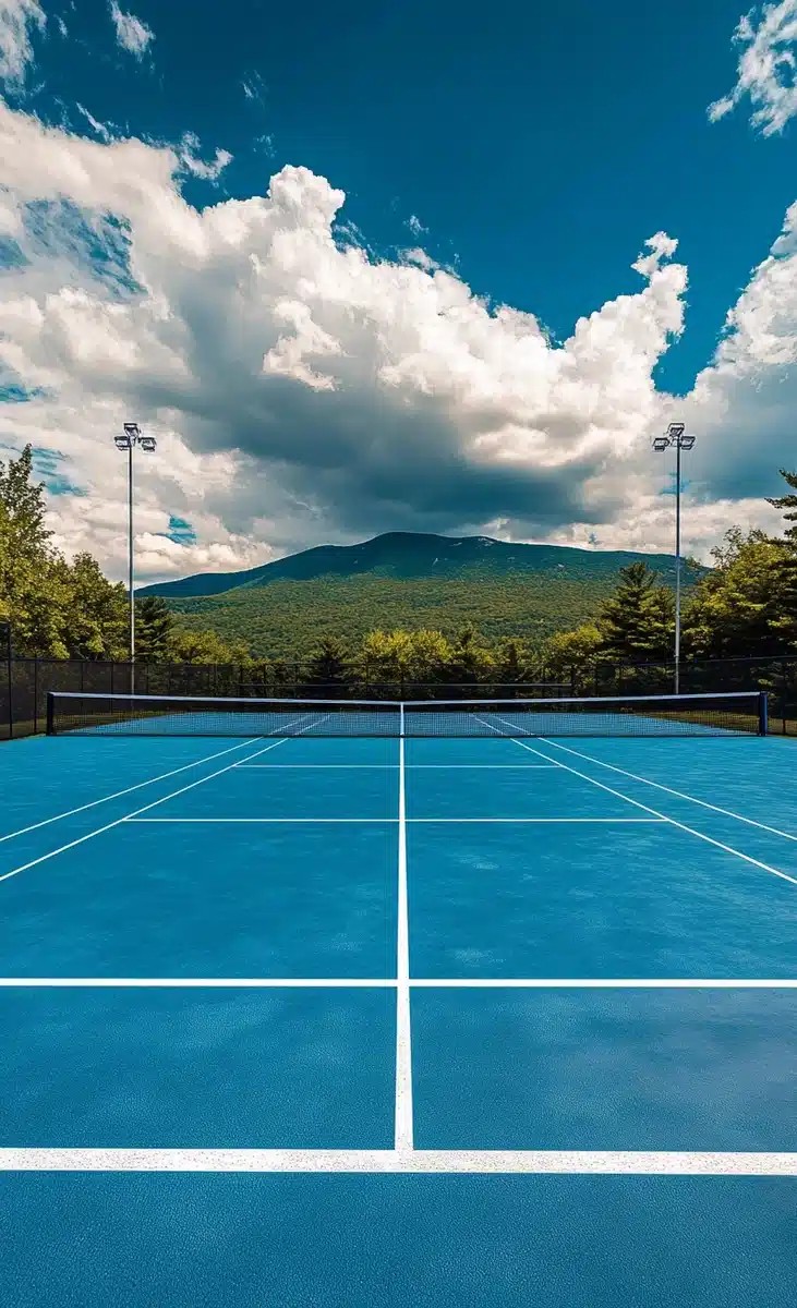 Photorealistic Tennis Court Landscape