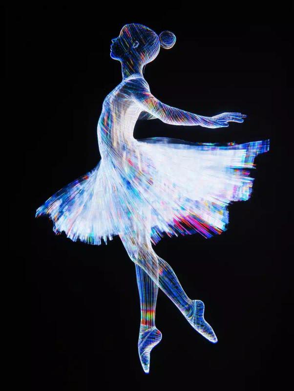 Abstract Ballerina Hologram Performance