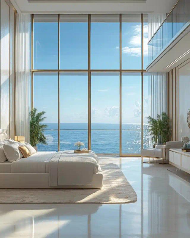Luxurious Bedroom with Sea View