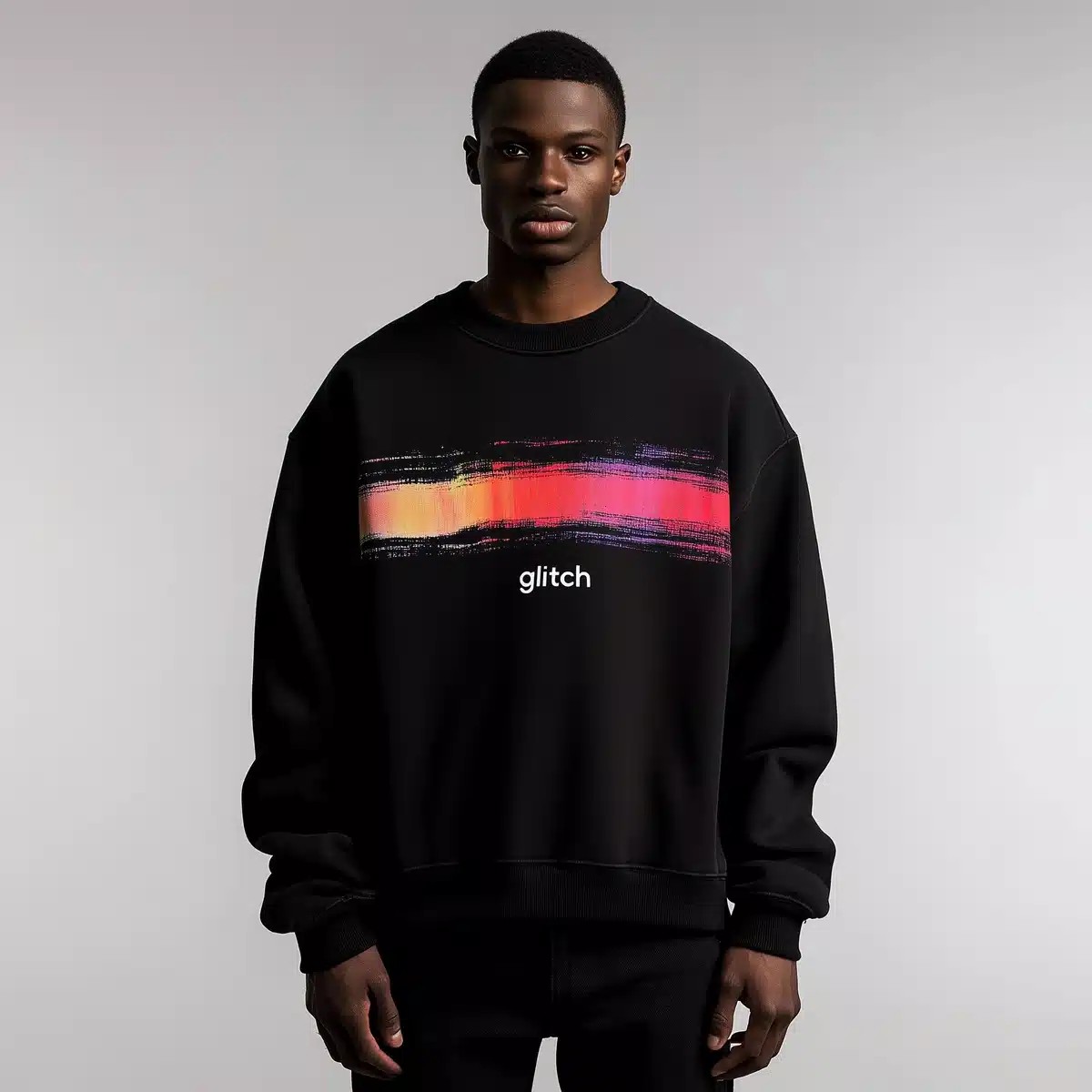 Glitch Print Streetwear Sweatshirt