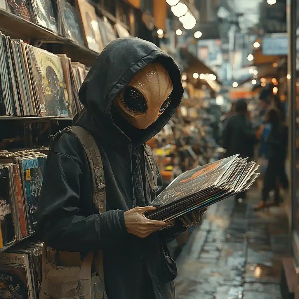 Urban Alien in Record Store
