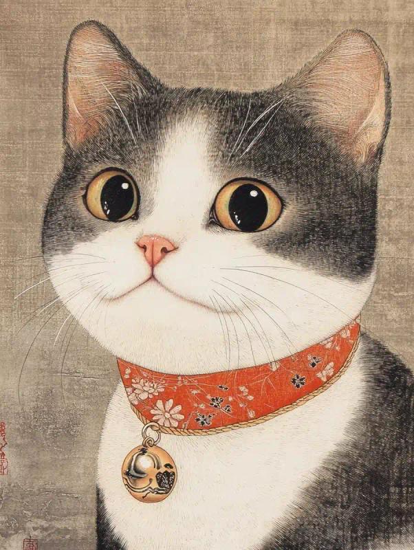 Jewelry Cat in Ukiyoe