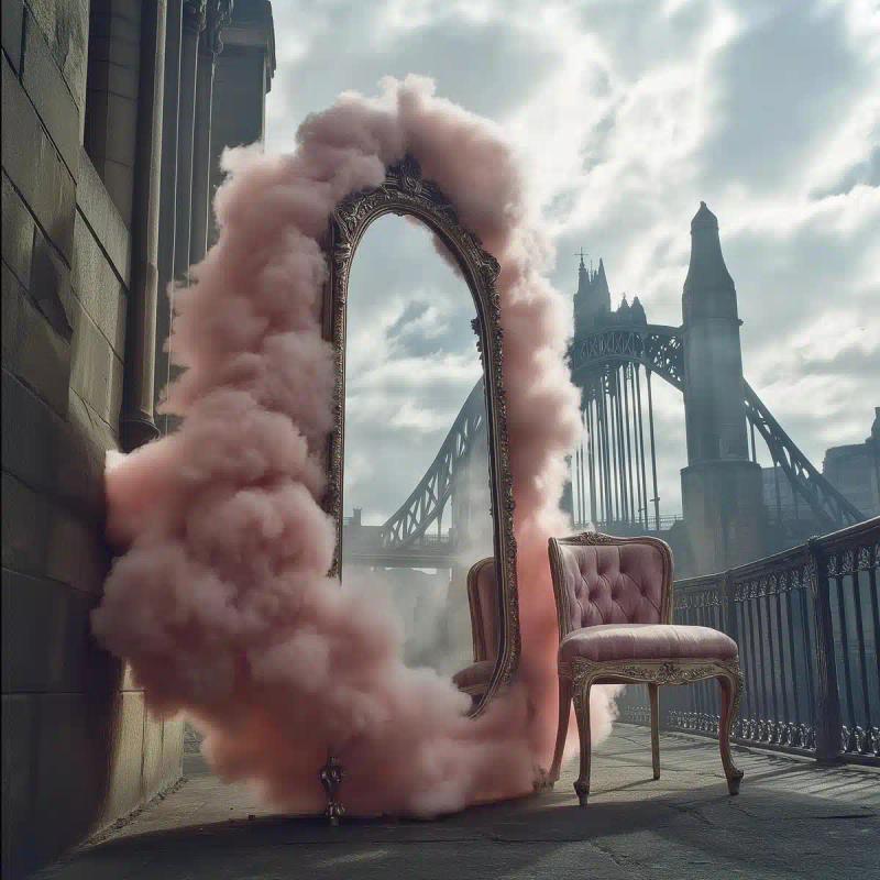 Realistic Pink Cloud Vanity