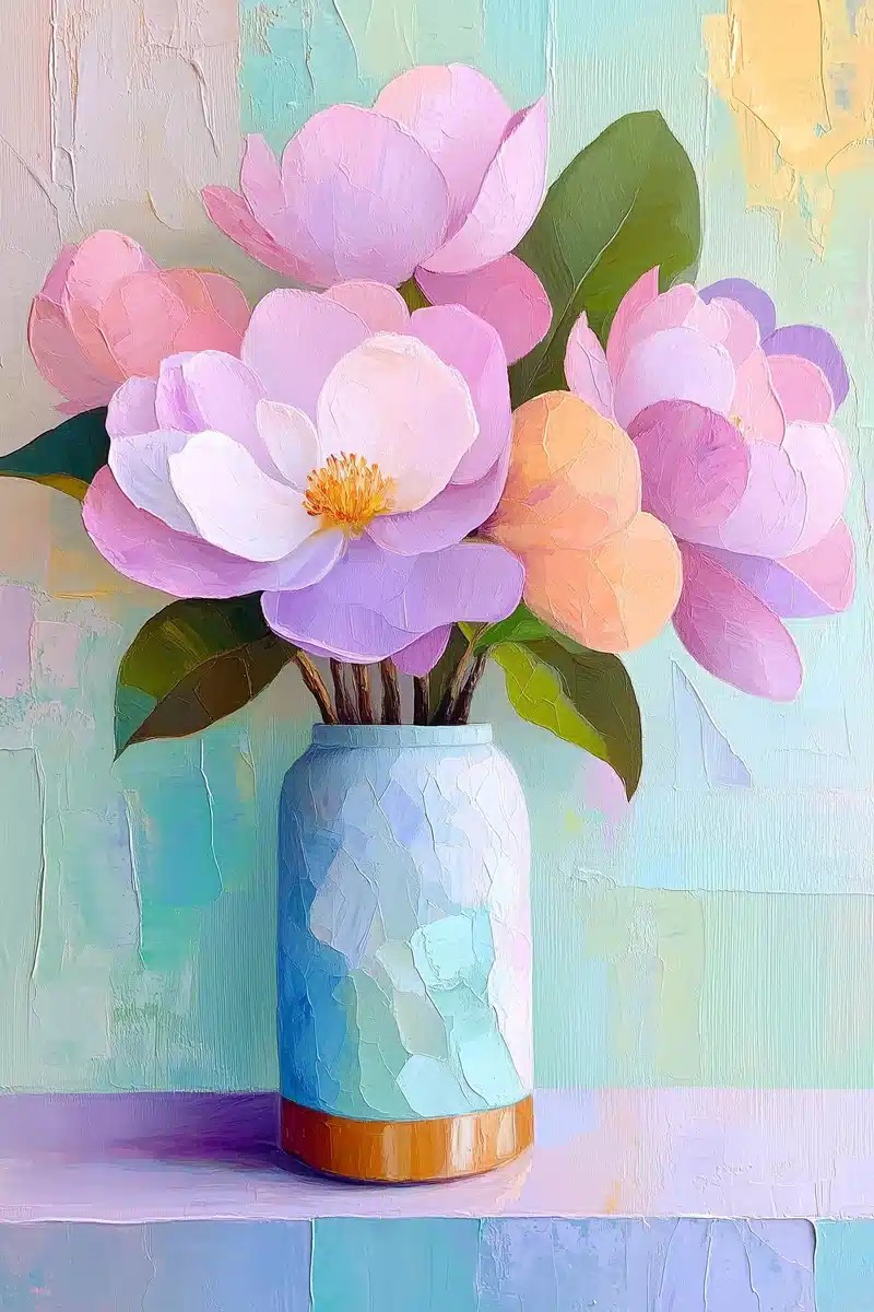 Abstract Expressionist Floral Vase