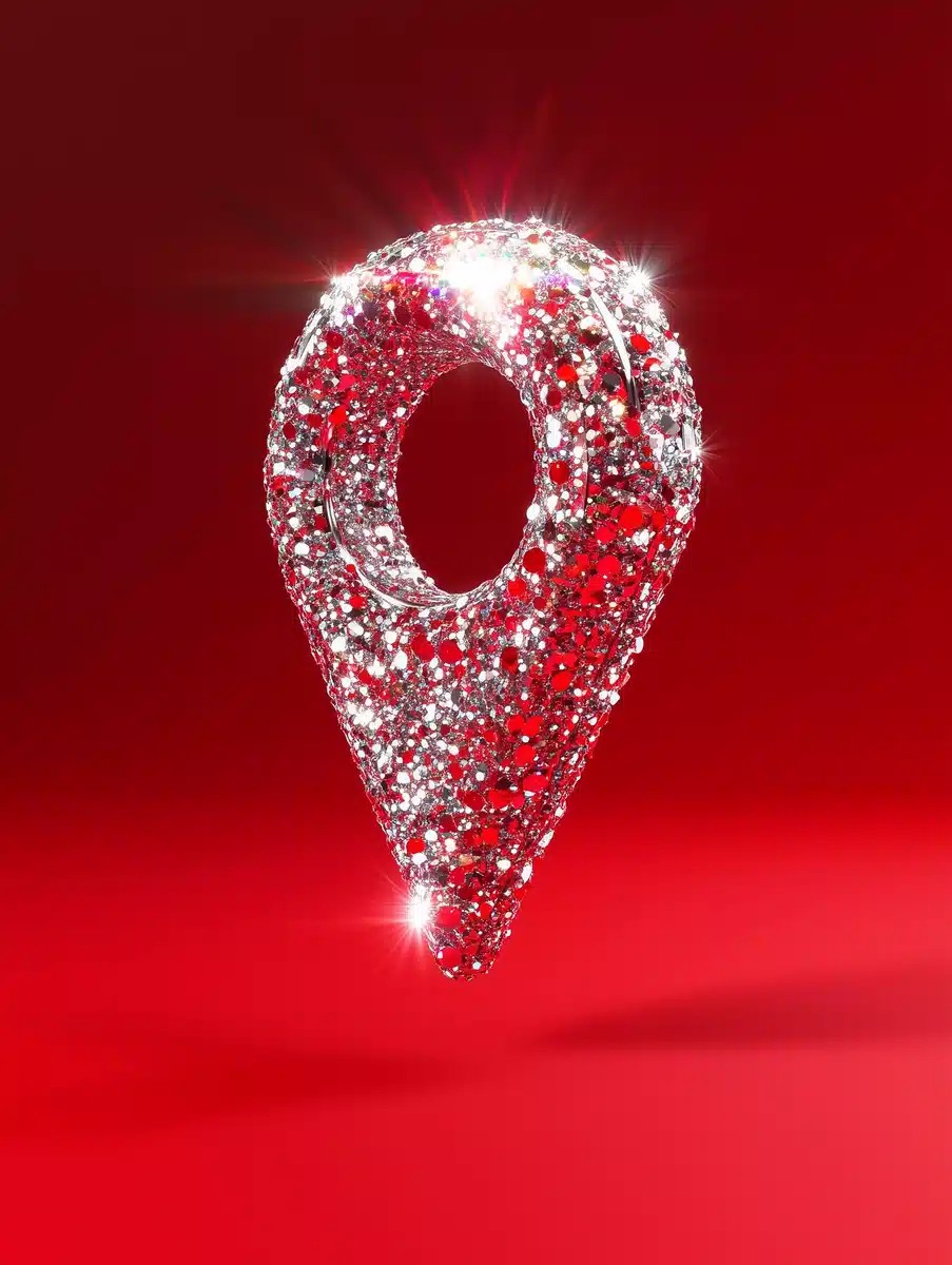 Rhinestone GPS Icon in 3D