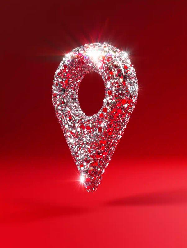 Rhinestone GPS Icon in 3D