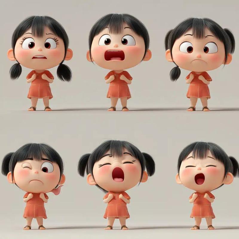 3D Chibi Maruko-chan Expressions