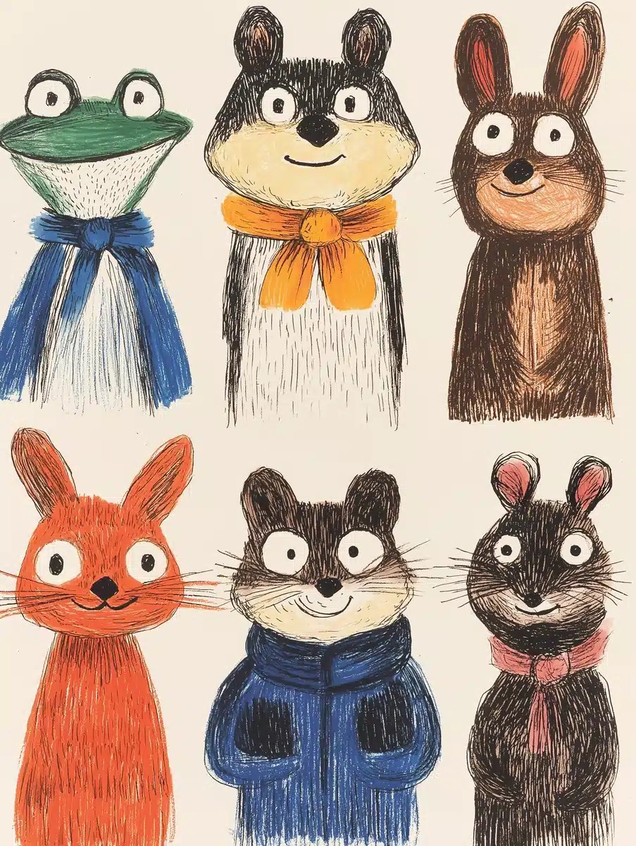 Dressed Animals in Line