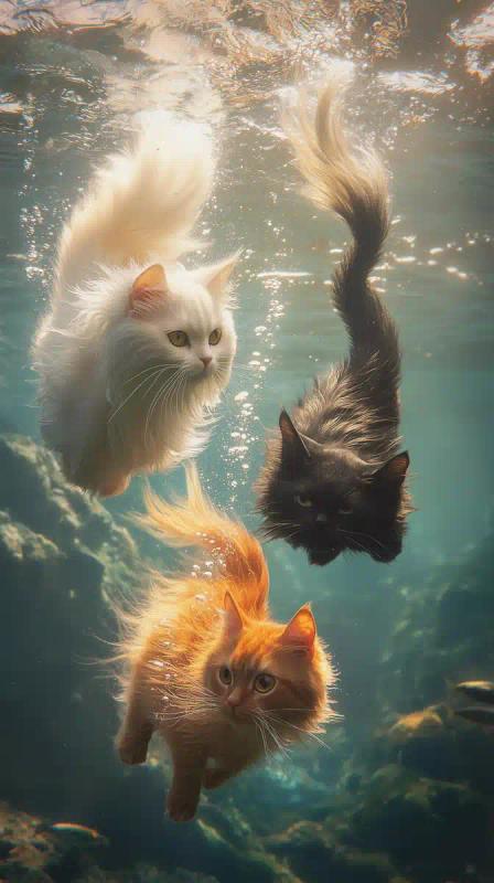 Mermaid-Cats Underwater Photography
