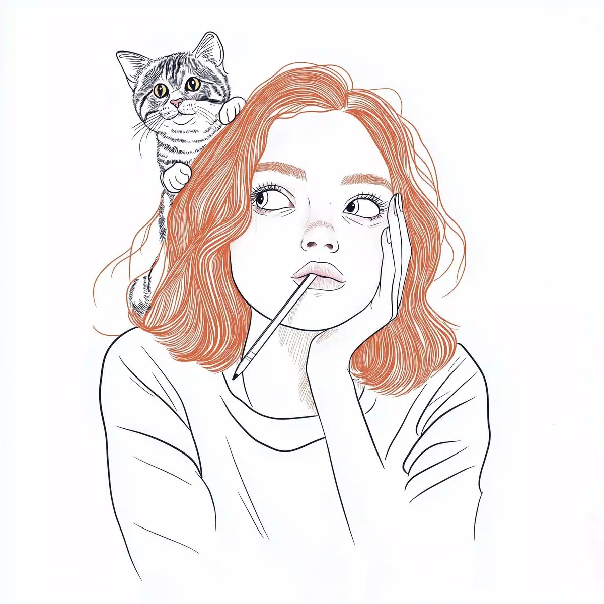 Minimalist Portrait with Cat